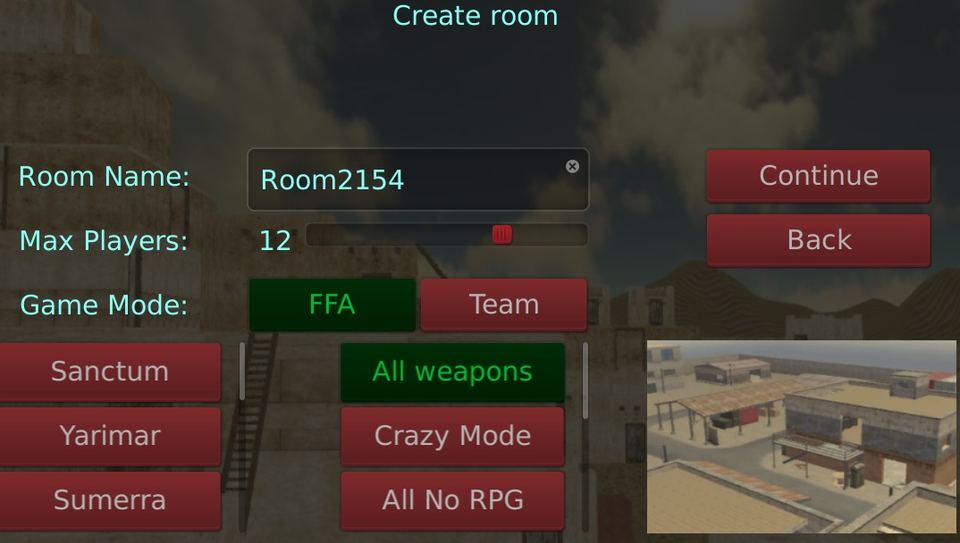 Crazy Shooters 2  Create Room Screenshot